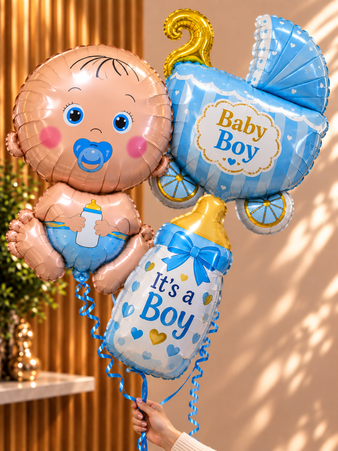 Set de 3 globos grandes de helio para bebé